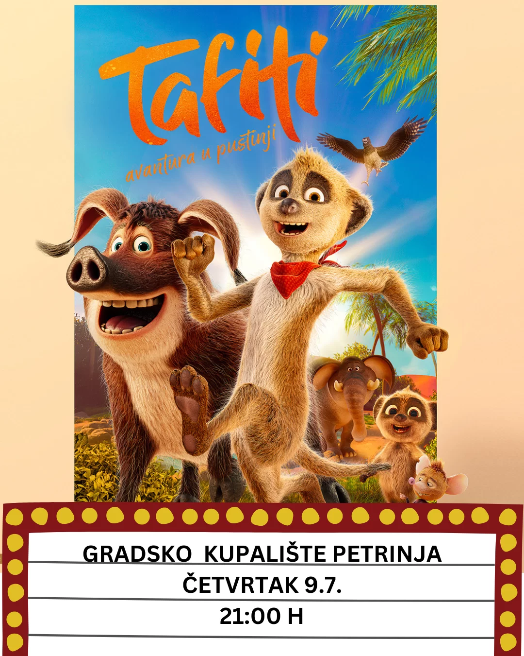 Najava prve projekcije ljetnog kina